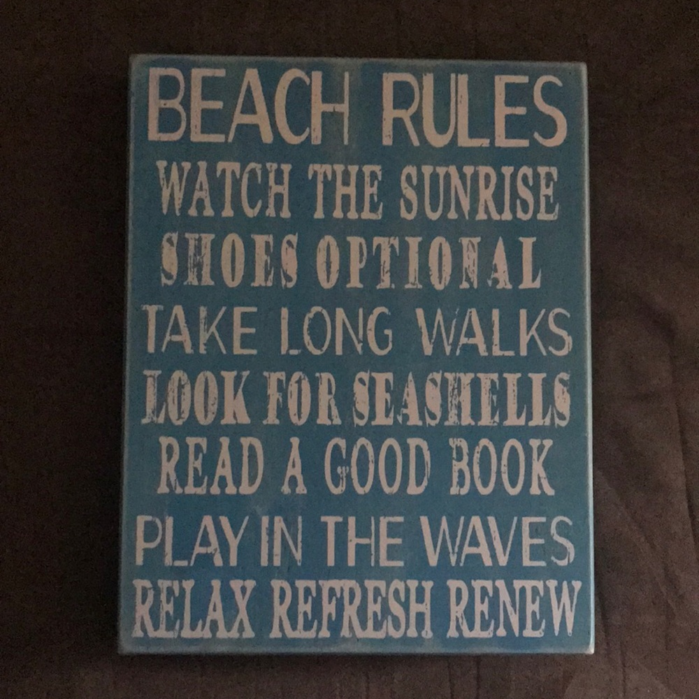 Beach Rules sign